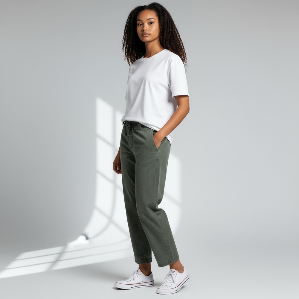 J‎ Jill Pants Womens 4 Green Wide Leg Ankle Stretch Professional Preppy Pants